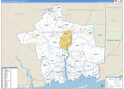 Southeastern Connecticut Basic Wall Map